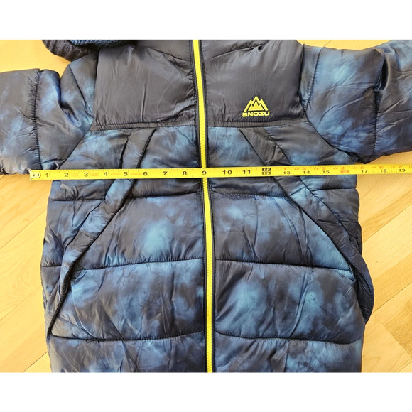 Snozu Boy's SZ 6 Hooded Long Sleeve Puffer Jacket with Beanie Royal Blue Zip Up - Picture 10 of 13